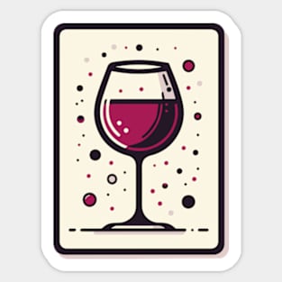 Red Wine Minimalist Art Sticker